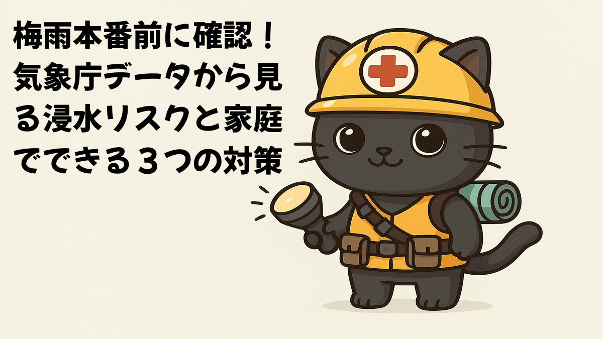 【2025年版】梅雨の浸水対策ガイド|家庭でできるハザードマップ確認・側溝掃除・水のう作り方