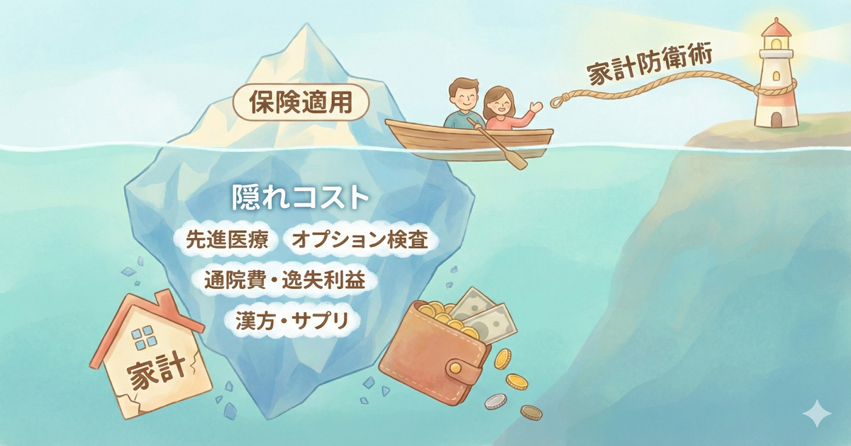 不妊治療の隠れコスト 不妊治療の保険適用と隠れコストによる家計への影響イメージ