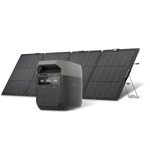 EcoFlow DELTA 3 1024Wh ポータブル電源 220W ソーラーパネル 1枚 2点セット リン酸鉄リチウムイオン 56分で100%充電 高出力AC(定格1500W / サージ3000W) 長寿命10年 高出力 ソーラーチャージャー ソーラーパネルGen2 折りたたみ式 IP68 TOPCon 高変換効率25% 停電対策 防災グッズ エコフロー