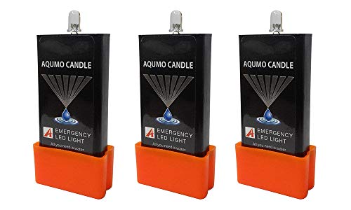 水に浸けると光るLEDライト アクモキャンドル 防災用灯 (3個セット)