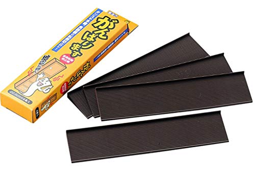 カクセー 家具転倒防止 安定板 耐震 ストッパー ブラウン 約長さ20.7×幅5×高さ1.2cm(1枚あたり) 振動を吸収しやすい 特殊構造 4枚入