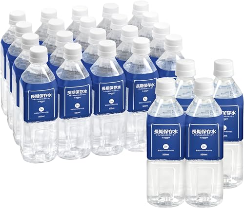 by Amazon 保存水 長期保存水 天然水 500ml×24本 5年保存可能 (製造から) 防災備蓄用 非常食 防災 非常用 災害時対策 (Happy Belly)