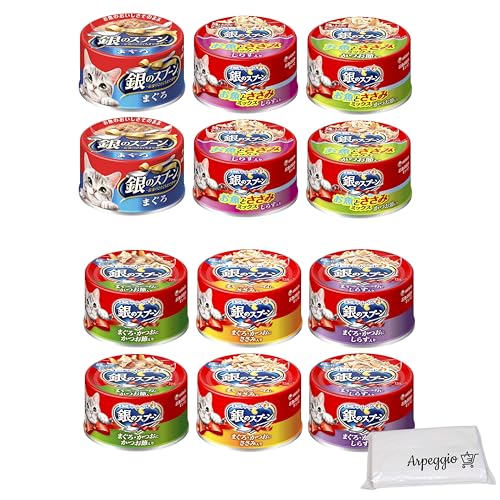 銀のスプーン 缶 6種×2個 12缶 お試しセット オリジナルティッシュセット 猫缶 防災 備蓄 とろみ キャットフード