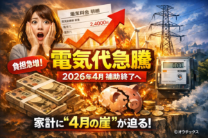 ４月からの電気代急騰をイメージした画像