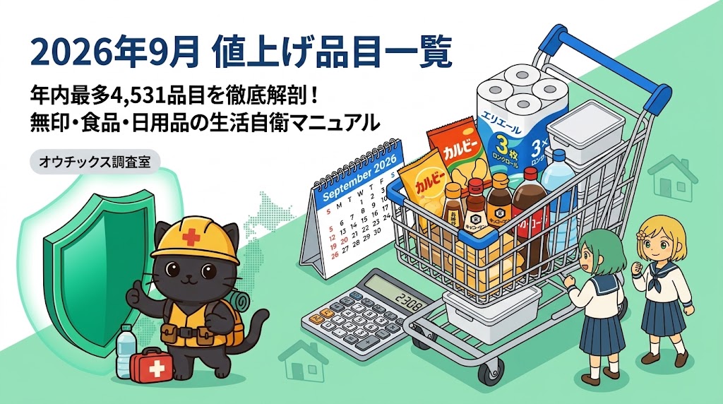 【2026年9月】値上げ一覧と生活防衛策！無印・食品・紙製品まとめ