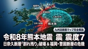 福岡の警固断層＆熊本地震の日奈久断層！九州活断層マップ危険エリアと「割れ残り」の教訓
