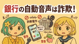 銀行の自動音声電話によるボイスフィッシング詐欺と遠隔操作の手口・口座防衛術を解説するオウチックス調査室のアイキャッチ画像